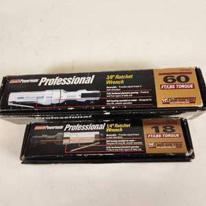 2 Coleman Powermate Professional 38 & 14 Drive Air Ratchet Wrench