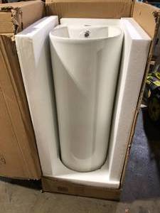 Swiss Madison Sublime Rounded Basin Pedestal Sink in Glossy White Customer Returns See Pictures