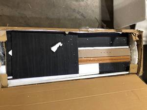 HODEDAH Grey Microwave Cart with Storage  Customer Returns See Pictures