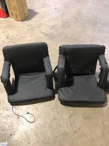 Lot of 2 VEVOR Double Heated Stadium Seat 3 Level Heating Wide Bleacher Seat Folding Portable Padded Reclining ChairCustomer Returns See Pictures