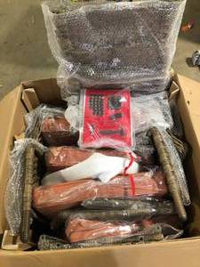 Hampton Bay 5-Piece Chat Set Brown Finish Finish with Sienna Red Cushions Customer Returns See Pictures