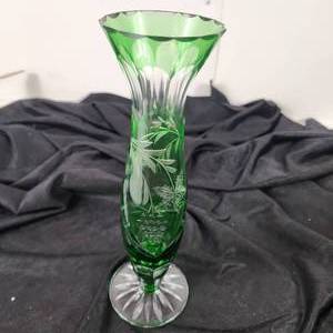 lot 80 image: Two Beautiful Green To White Flower Vases