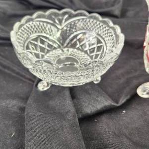 lot 121 image: Lot Of Three CrystalGlass Candy Bowls