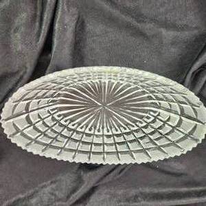 lot 122 image: Vintage Crystal Bowl Candy Dish Clear Saw Tooth 8 Wide