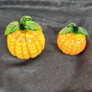 lot 128 image: Lenox Barnyard Bounty Lot Of Two Pumpkins