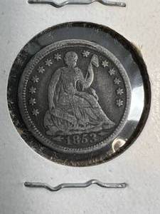1853 WARROWS US SEATED HALF DIME