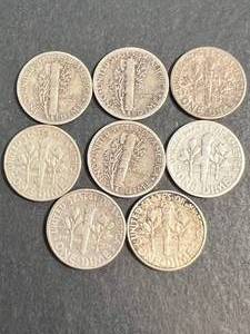 8 US 90% SILVER DIMES