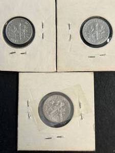3 US ROOSEVELT DIMES 1955-D