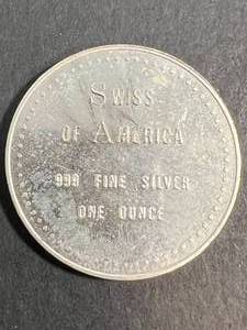1 TROY OZ .999 FINE SILVER SWISS OF AMERICA ROUND
