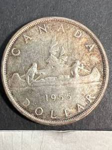 1955 CANADIAN CANOE SILVER DOLLAR