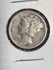 1941 US MERCURY DIME