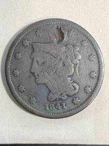 1841 US BRAIDED HAIR LARGE CENT
