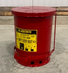 lot 206 image: Justrite Oil Rag Can, 6 gallon (new)