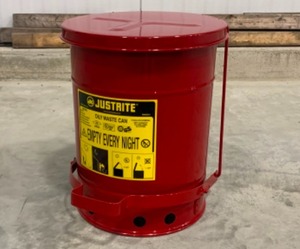 lot 207 image: Justrite Oil Rag Can, 6 gallon (new)