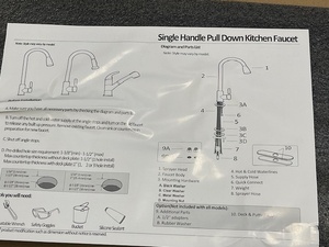 Ikebana Single Handle Pull Down Kitchen Faucet - Quantity of 5 - Location A