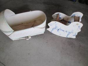 lot 45 image: Antique Baby Ensemble includes Wick...