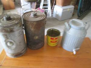 lot 49 image: Pair of Antique Metal Kerosene cans...
