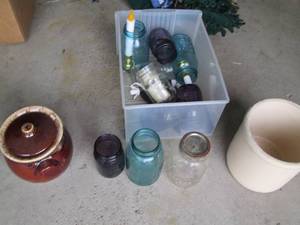 lot 54 image: Vintage Stoneware Crocks a few colo...