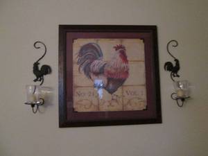 lot 95 image: Cocky Rooster framed wall art with ...