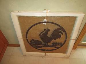 lot 97 image: Cock-a-doodle doo laser cut metal d...