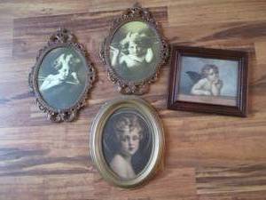 lot 106 image: (4) Assorted Antique framed wall de...