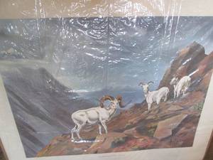 lot 121 image: Dall Sheep in High Country signed...