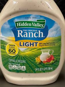 FL 5 - Lot of 3 Hidden Valley Light Ranch Dressing (24 fl oz each)