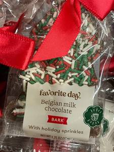 E 3 - Favorite Day Belgian Milk Chocolate Bark with Holiday Sprinkles