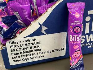 Bitsys Swish Pink Lemonade Electrolyte Drink Mix - 100 Count Bulk