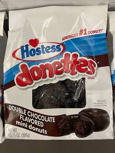 ME 3 - Hostess Donettes Double Chocolate Flavored Mini Donuts - 6 Packs