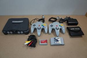 lot 1I image: Nintendo 64 Gaming Console with 2 Controllers, Memory Card and Nascar Game