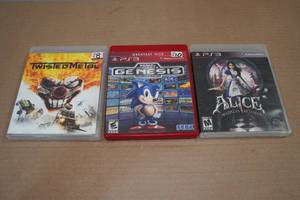 lot 11 image: 3 PlayStation 3 Games -Twisted Metal, Sonic Genesis, Alice Madness Returns
