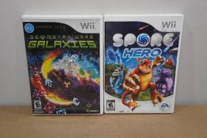 lot 24 image: 2 Nintendo Wii Games -Geometry Wars Galaxies, Spore Hero
