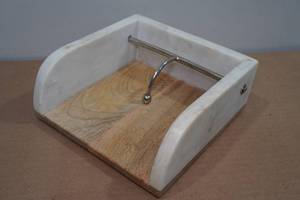 lot 92 image: Laurie Gates Marble and Mango Wood Napkin Holder