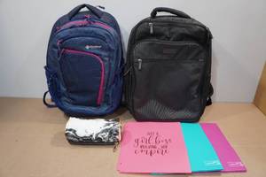 lot 136 image: 2 Backpacks with Pen Pouch and Folders