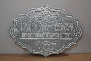 lot 207 image: Raised Metal Laundry Room Sign