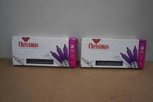 lot 215 image: 2 Sets of Purple Christmas Lights