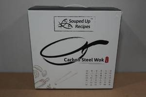 lot 313 image: Carbon Steel Wok 12.5 with Utensils