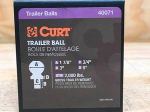 lot 46 image: Curt Trailer Ball Model # 40071 0806248.84
