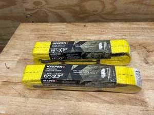 lot 130 image: KEEPER Lot of 2- 2 in. x 12 ft. 1 Ply Lift Slings with Flat Loop