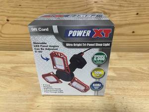 lot 183 image: POWER XT Ultra Bright Tri-Panel Shop Light 9ft Cord