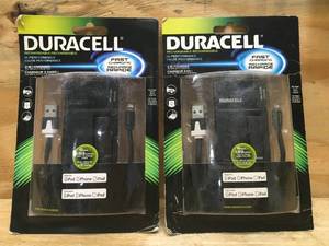 lot 199 image: Lot of 2 - Duracell 3 in 1 iPodiPhoneiPad charger