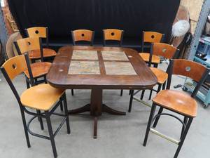 COUNTER HEIGHT TABLE  8 CHAIRS