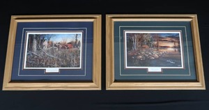 PAIR OF FRAMED JIM HANSEL PRINTS