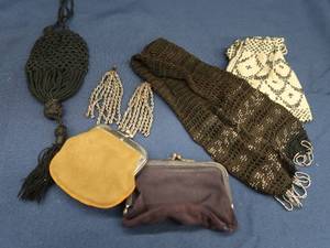 ANTIQUE 19TH CENTURY VICTORIAN MISERS PURSE PLUS