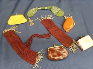 ANTIQUE 19TH CENTURY VICTORIAN MISERS PURSE PLUS