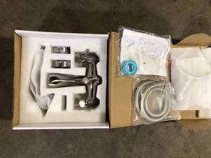 BWE 3-Handle Vintage Claw Foot Tub Faucet with Telephone Shaped Hand Shower Old Style Spigot Hand Shower in Brushed Nickel  Customer Returns See Pictures