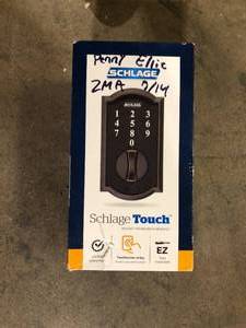 Schlage Camelot Aged Bronze Electronic Touch Keyless Touchscreen Deadbolt with Thumbturn Customer Returns See Pictures