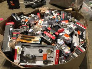 Gaylord of Assorted Door handles and Locks  Various Models and Conditions Customer Returns See Pictures