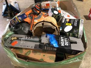 Gaylord of Assorted Tools, Hardware and General Merchandise Various Models and Conditions Customer Returns See Pictures